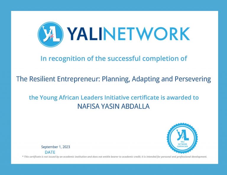 YALI CERTIFICATE TWO